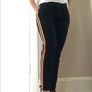 Carmar LF Black jeans with yellow zipper